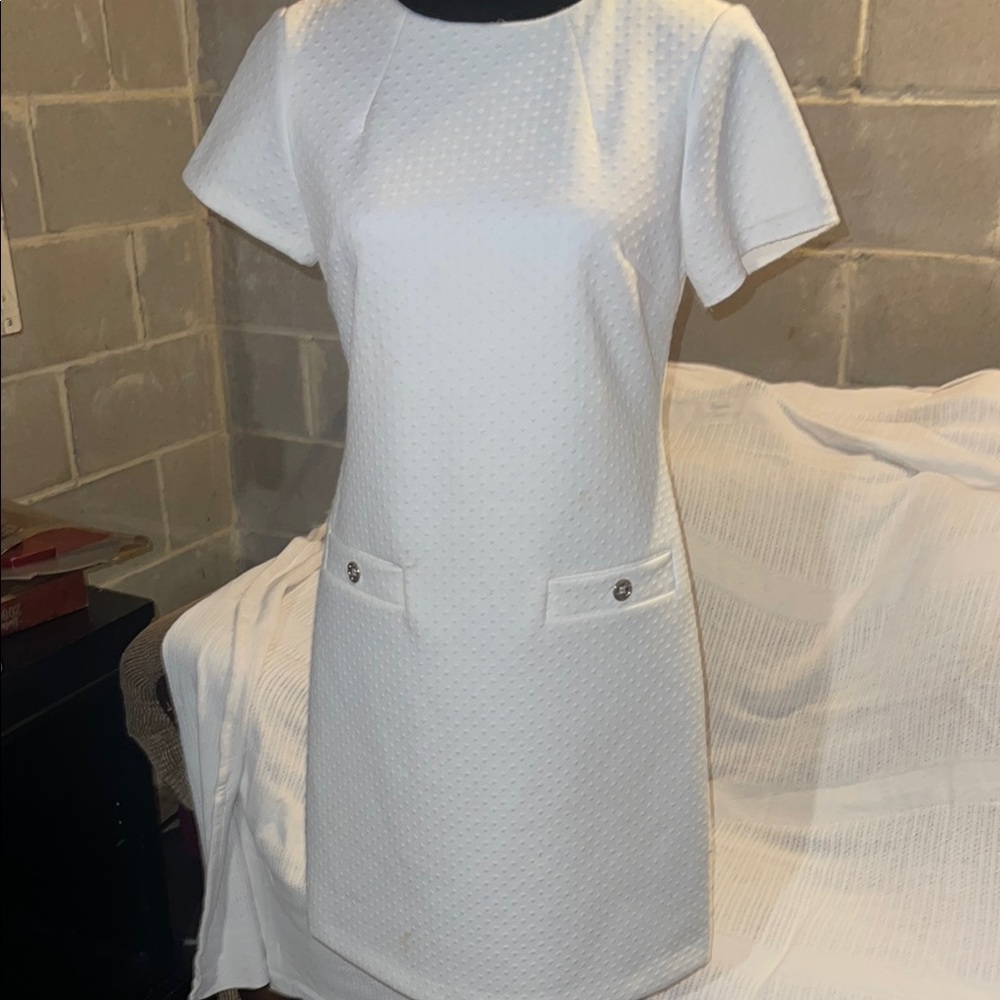 Elegant White Textured Dress